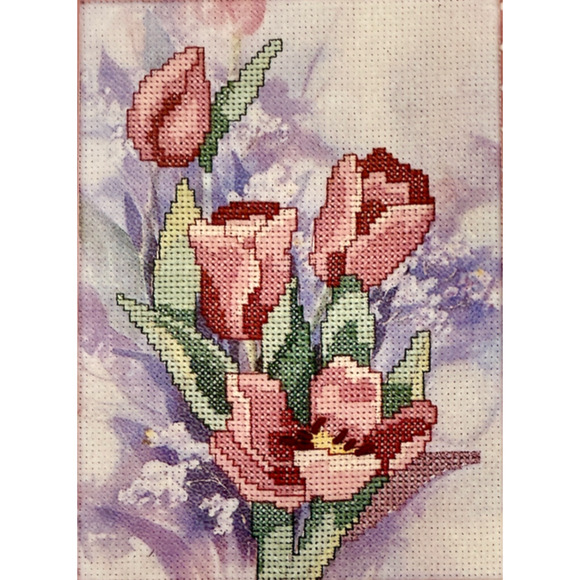 Weekenders Counted Cross Stitch Kit Springtime in Pink 02722 JCA 5x7 Floral READ - Picture 1 of 7